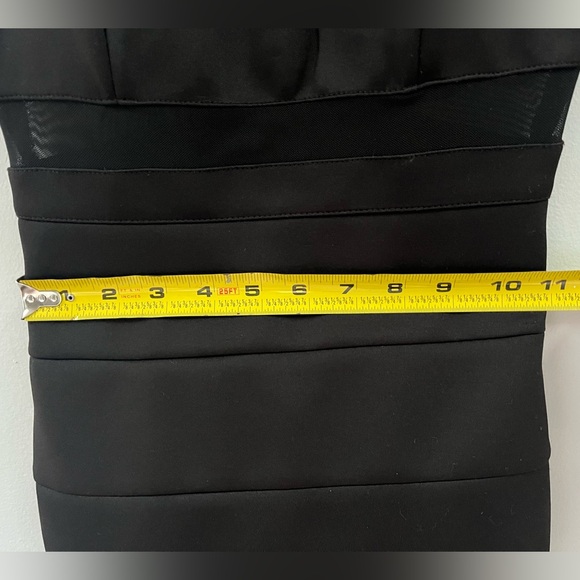 Sexy Black Bodycon Dress with Mesh Cutouts - Picture 7 of 7